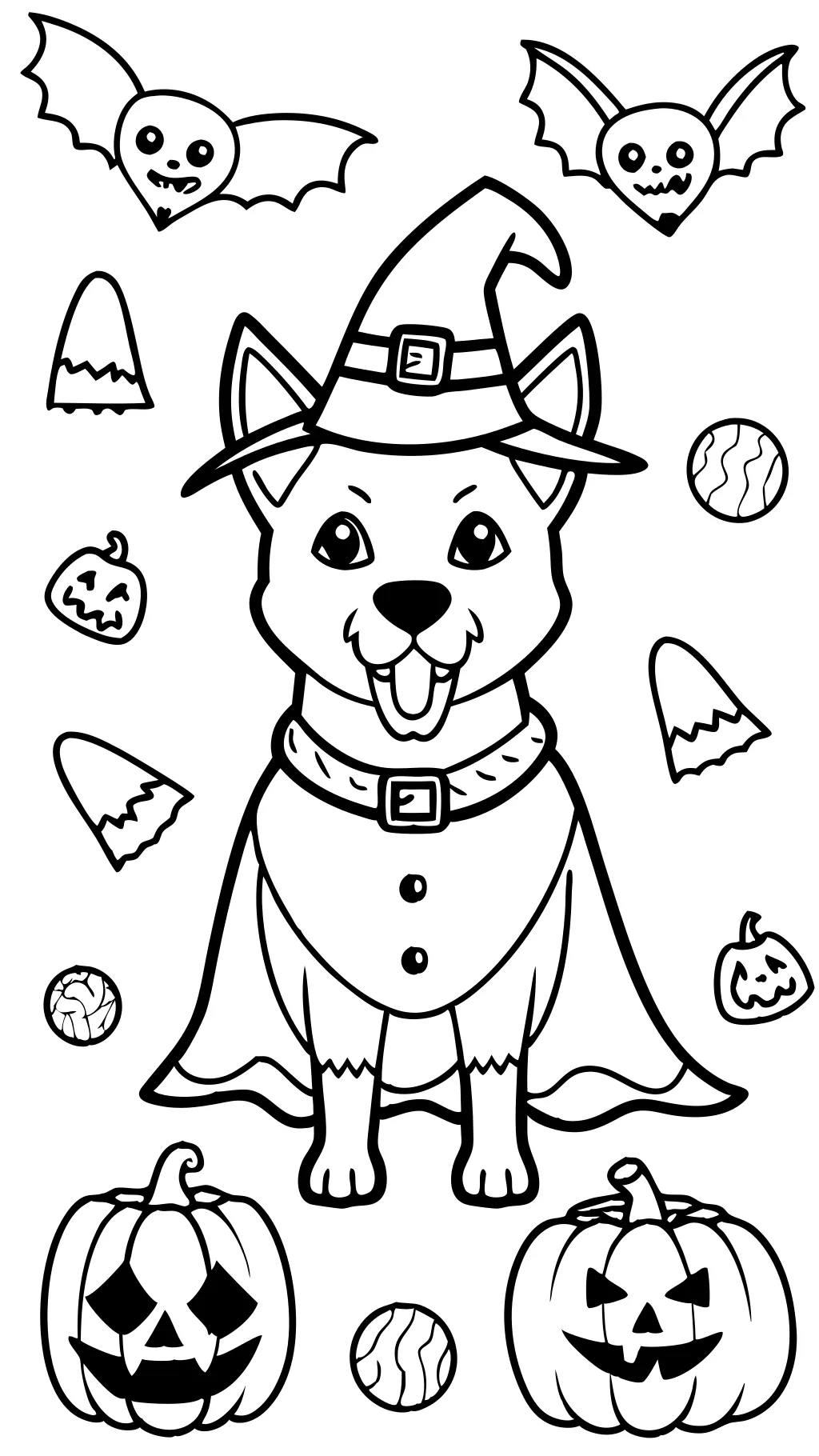 coloriages d’Halloween de chien